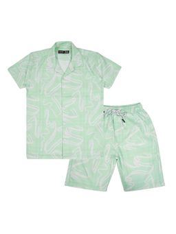 CAVIO - Boys Trendy Half Sleeve Abstract Print Co-Ord Set-Green