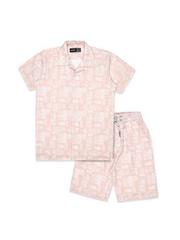 CAVIO - Boys Printed Co-Ord Set-Peach
