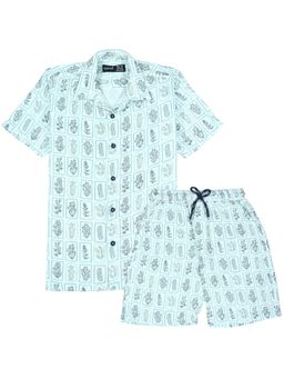 CAVIO - Boys Trendy Printed Half Sleeve Shirt And Shorts Clothing Set-Blue