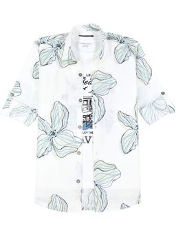 CHARCHIT - Boys Full Sleeves Floral Printed Casual Shirt With T-Shirt-Turquoise