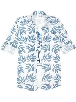 CAVIO - Boys Full Sleeves Floral Printed Casual Shirt With T-Shirt-Blue