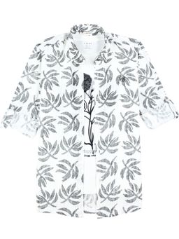 CAVIO - Boys Full Sleeves Floral Printed Casual Shirt With T-Shirt-Grey