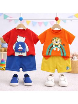 Googo Gaaga - Unisex Printed T-shirt With Shorts-Multi-Color (Pack of 2)