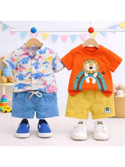 Googo Gaaga - Unisex Printed T-Shirt and Shirt With Shorts-Multi-Color (Pack of 3)