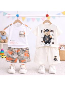 Googo Gaaga - Unisex Printed T-shirt With Shorts-Multi-Color (Pack of 2)