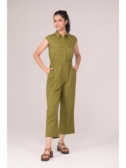 Urban buds - Olive Collared Jumpsuit