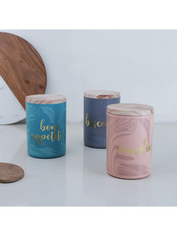 HomeTown - Fiesta Plastic Candy Pastels 1 Ltr Container Multi-Color (Set of 3)