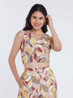 Zink London - Women Multi-Color Printed Crop Top