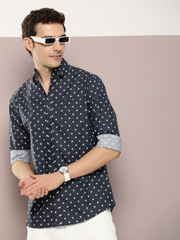 DILLINGER - Mens Navy Blue Printed Shirt