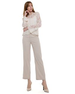 BCBG - Beige Solid Regular Fit Trouser