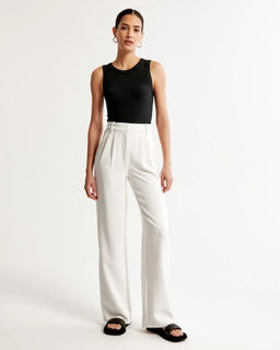 Fnocks - White Solid Regular Fit Trouser