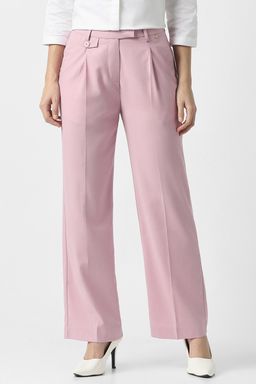 Van Heusen - Pink Solid Regular Fit Trouser