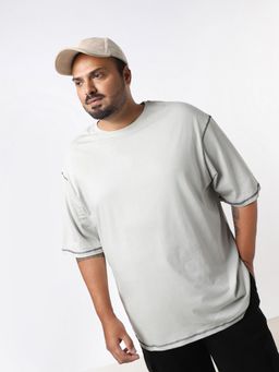 Bewakoof - Men's Vapour Blue Oversized Plus Size T-shirt