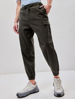 Bewakoof - Mens Green Oversized Cargo Joggers