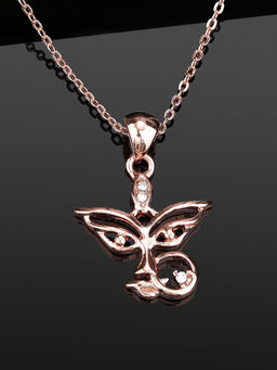 Estele - Rose Gold Plated Devotional Durga Ma Pendant with Austrian Crystals for Women