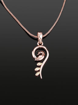 Estele - Rose Gold Plated Peacock shaped Pendant for Women