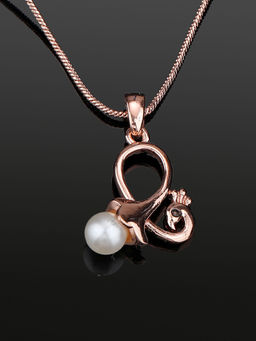 Estele - Rose Gold Plated Beautiful Peacock Designer Pendant with Pearl for Women