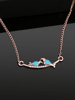 Estele - Rose Gold Plated Love Bird Designer Pendant for Women