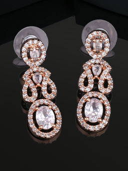 Estele - Rose Gold Plated CZ Sparkling Earrings for Women