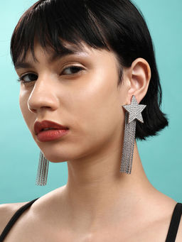 Sohi - Silver-Plated Drop Earrings-Silver