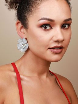 Sohi - Silver-Plated Studs-White