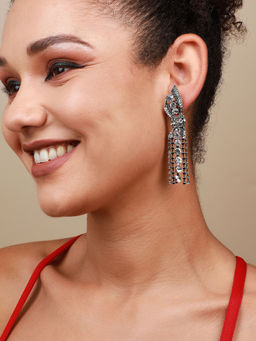 Sohi - Silver-Plated Drop Earrings-Silver
