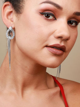 Sohi - Silver-Plated Drop Earrings-Silver