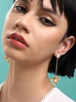Sohi - Gold-Plated Drop Earrings-Gold