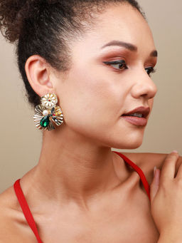 Sohi - Gold-Plated Drop Earrings-Multi-Color