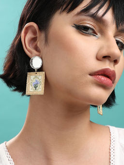 Sohi - Gold-Plated Drop Earrings-White