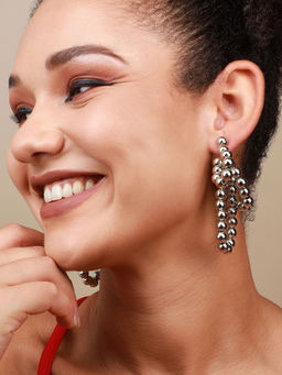 Sohi - Silver-Plated Drop Earrings-Silver