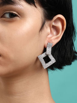 Sohi - Silver-Plated Drop Earrings-Silver