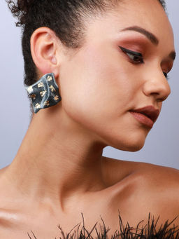 Sohi - Gold-Plated Drop Earrings-Black