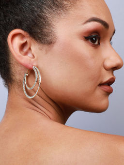 Sohi - Gold-Plated Hoop Earrings-Gold