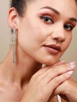 Sohi - Gold-Plated Drop Earrings-Silver
