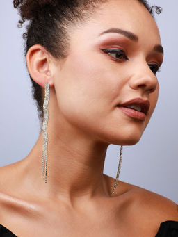 Sohi - Gold-Plated Drop Earrings-Silver