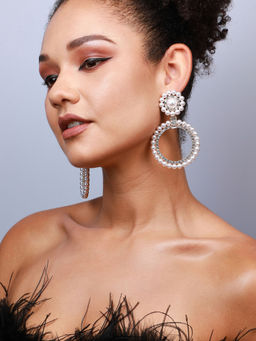 Sohi - Gold-Plated Drop Earrings-White