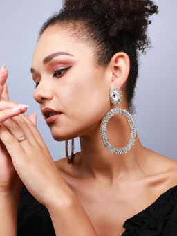 Sohi - Gold-Plated Drop Earrings-Silver