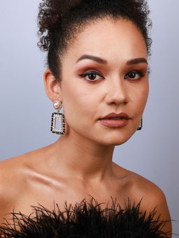 Sohi - Gold-Plated Drop Earrings-Black