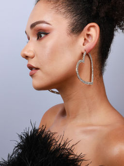 Sohi - Gold-Plated Half Hoop Earrings-Silver