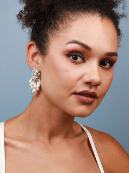 Sohi - Gold-Plated Drop Earrings-White