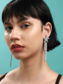 Sohi - Silver-Plated Drop Earrings-Silver