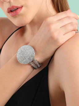 Sohi - Silver Plated Party Designer Stone 1 Bracelet For Women