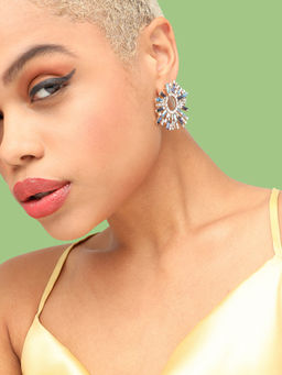 Sohi - Gold Plated Party Designer Stone Stud For Women