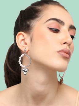 Sohi - Silver Plated Party Designer Stone Drop Earring For Women
