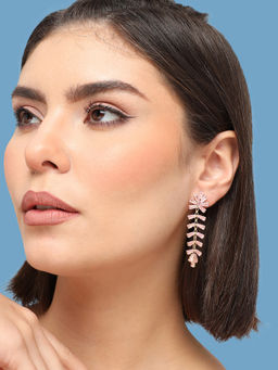 Sohi - Gold Plated Party Designer Stone Drop Earring For Women