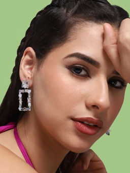 Sohi - Gold Plated Party Designer Stone Drop Earring For Women