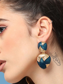 Sohi - Gold Plated Party Designer Stone Drop Earring For Women