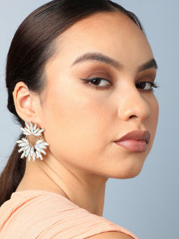 Sohi - Gold Plated Party Designer Stone Drop Earring For Women