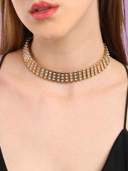 Sohi - Silver Plated Party Designer Stone 1 Necklace For Women